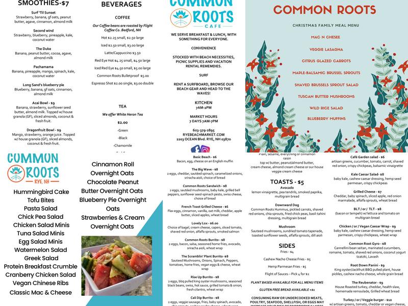 Common Roots Menu