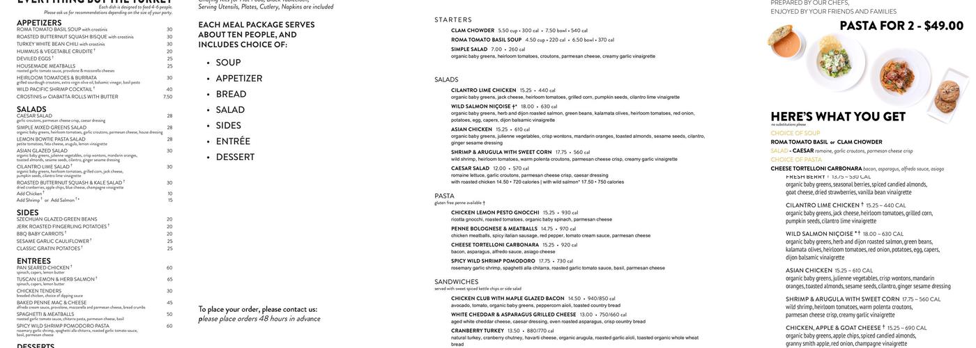 Café Nordstrom Menu