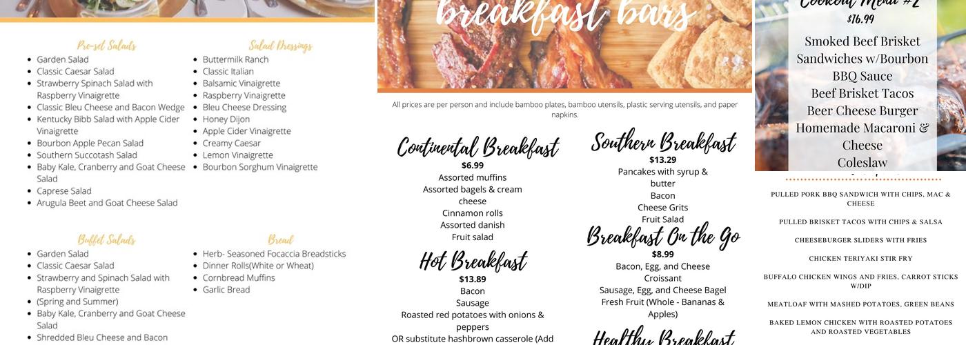 Michaelis Events & Catering Menu