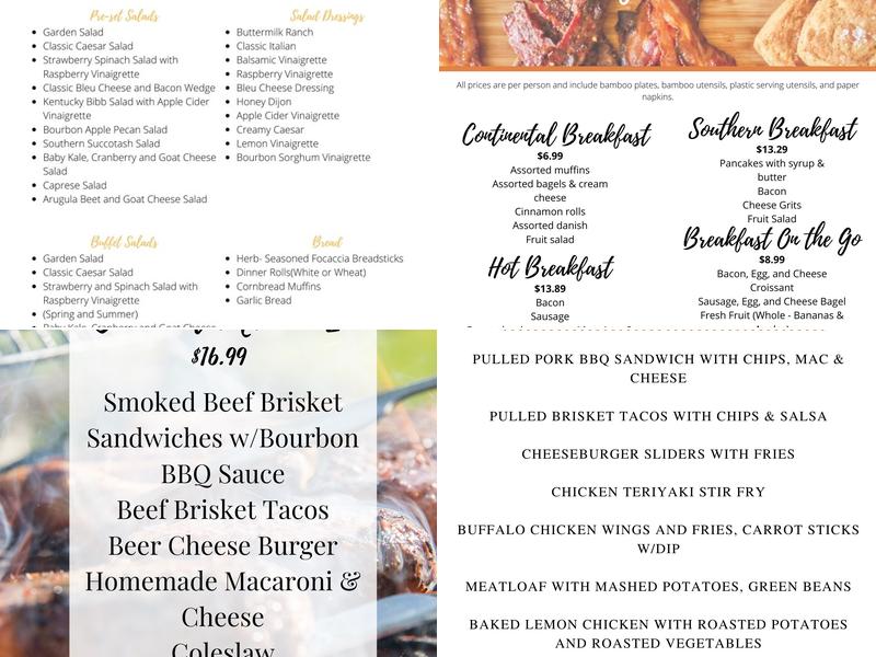 Michaelis Events & Catering Menu