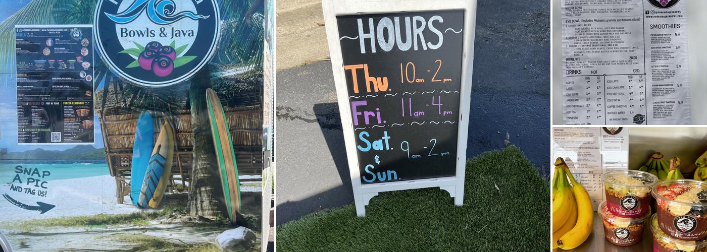 Pura Vida Bowls & Java Menu