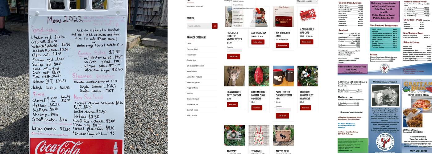 Graffam Bros. Seafood Market Menu