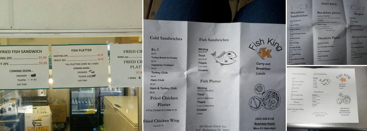 Fish-King Menu