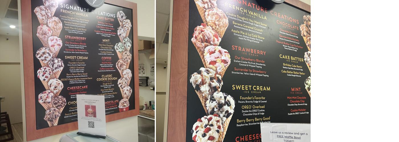 Cold Stone Creamery Menu