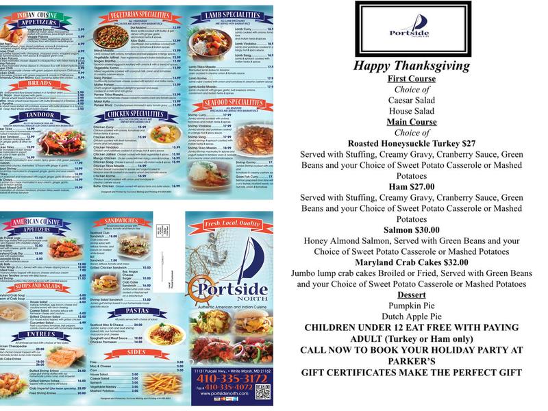 Port Side North Menu