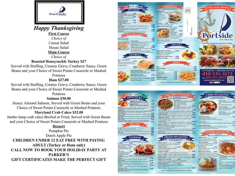 Port Side North Menu