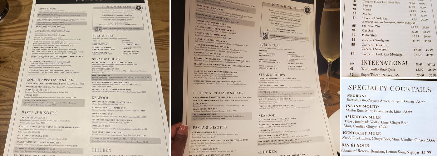 Cooper's Hawk Winery & Restaurant- Troy Menu