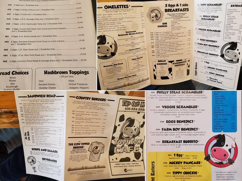 Tippy cow cafe Menu