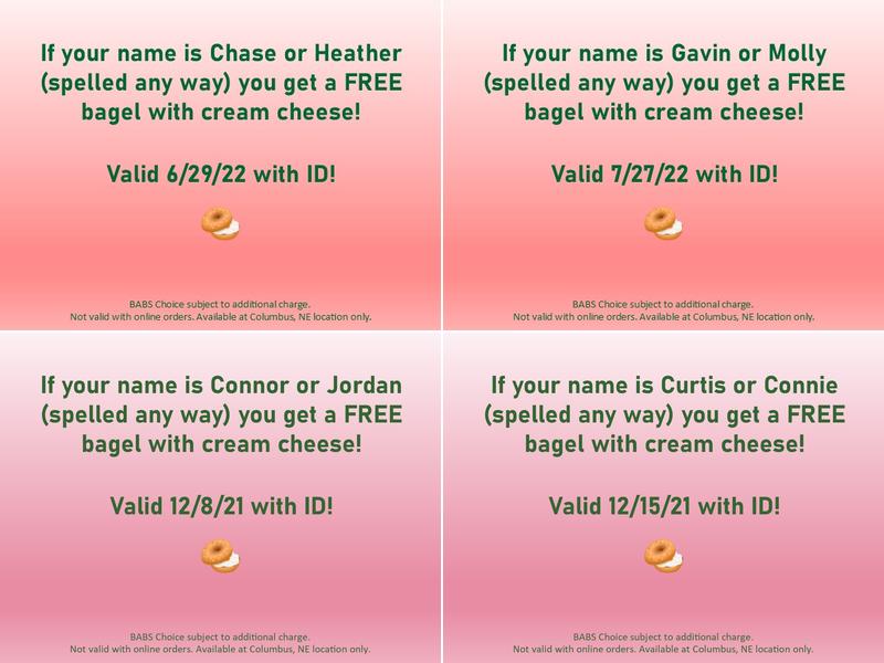 Big Apple Bagels Menu