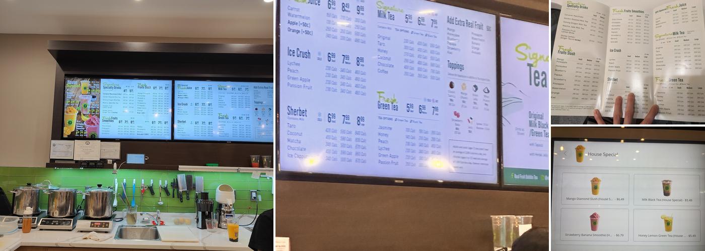 Real Fruit Bubble Tea Menu