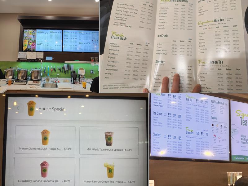 Real Fruit Bubble Tea Menu