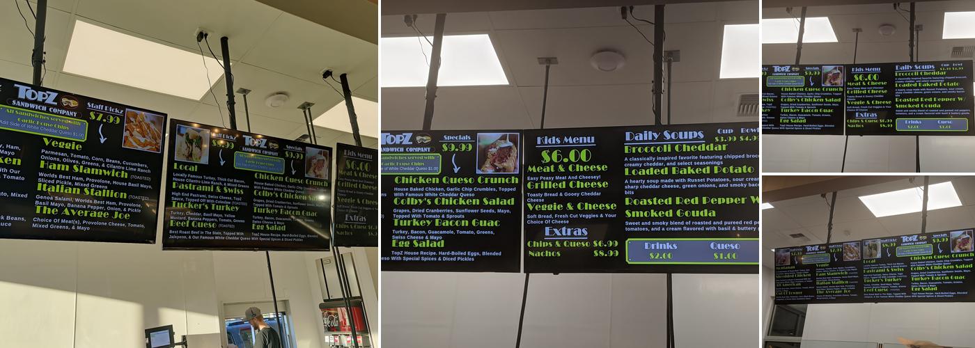 TopZ Sandwich Company Menu