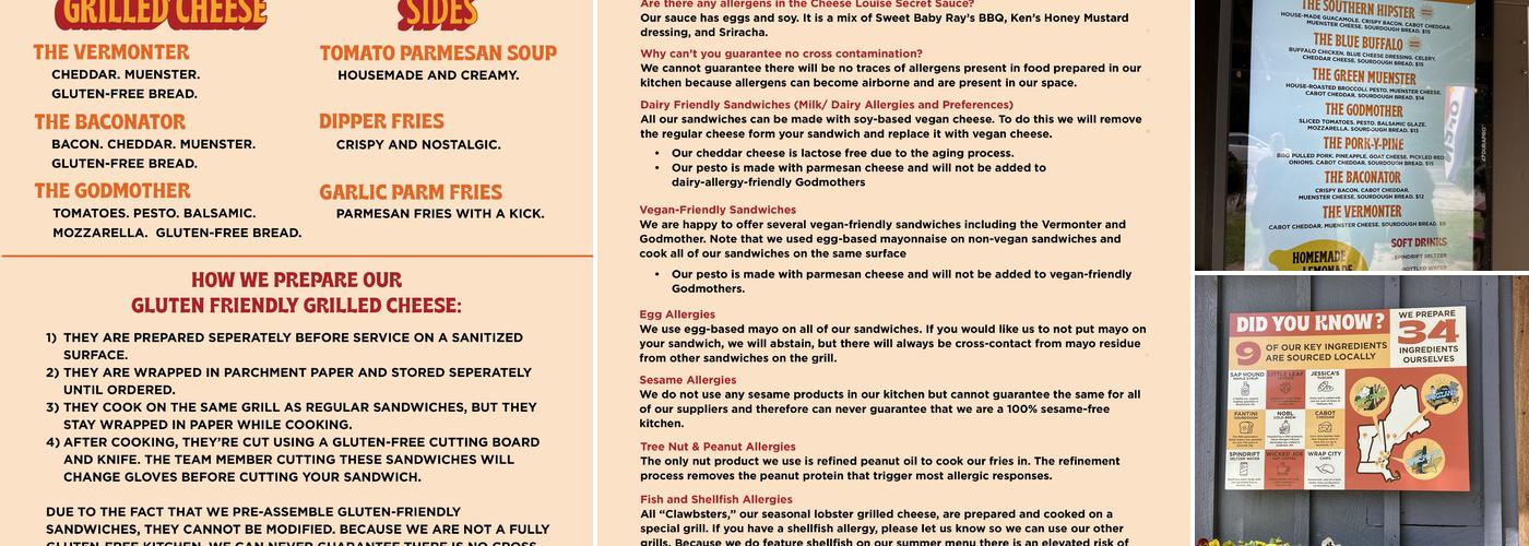 The Cheese Louise Commissary Menu