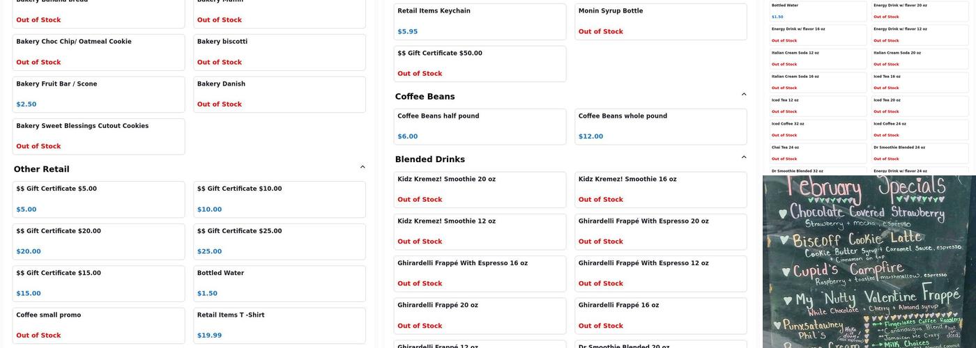 Coffee Cures Everything Menu