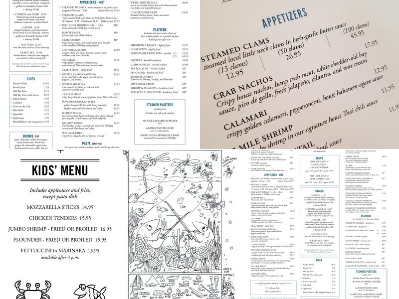 Oceanside Seafood Menu