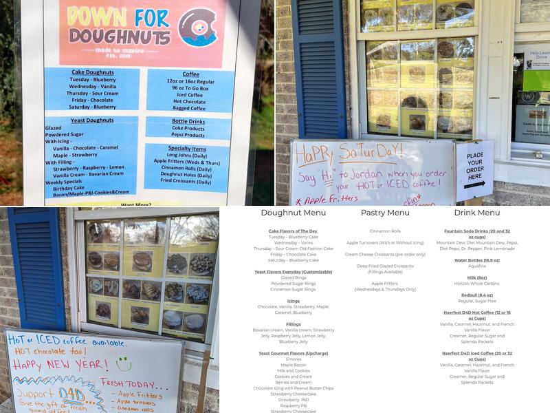 Down For Doughnuts Menu