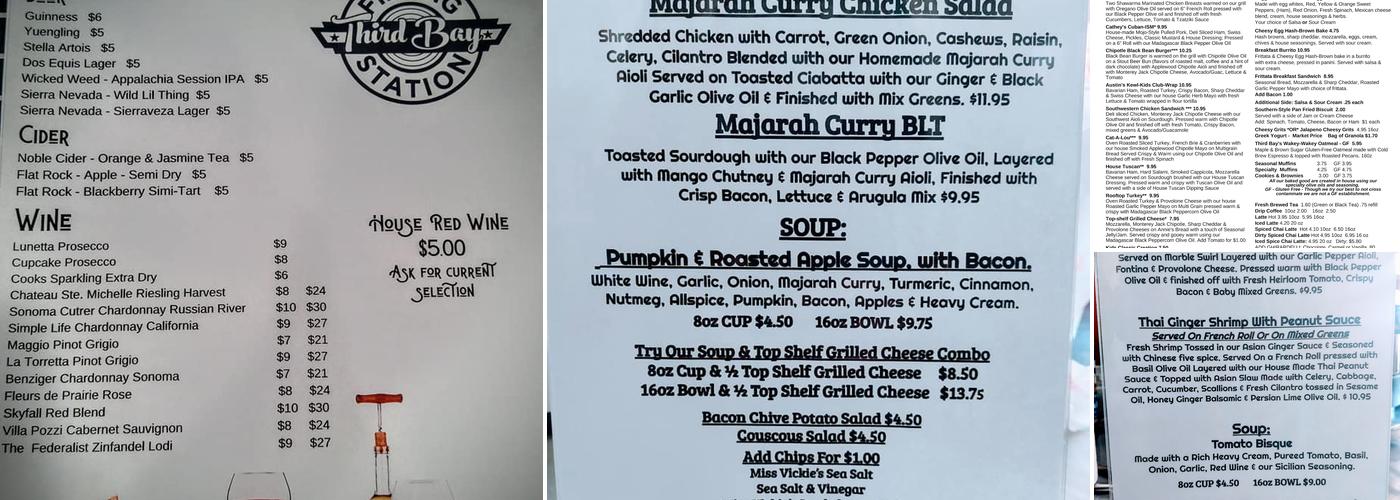 Third Bay - Filling Station Café Menu