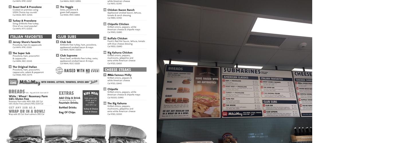 Jersey Mike's Subs Menu