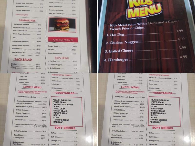 Freeway Dining Room Menu