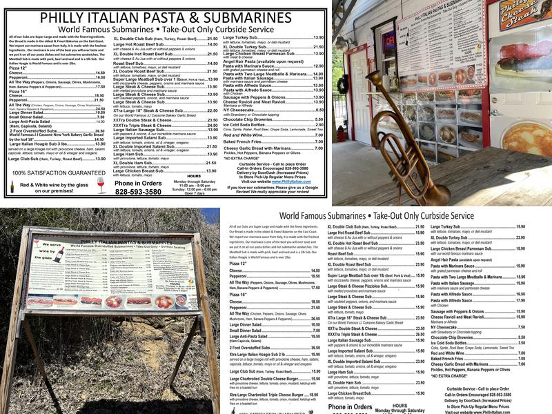 Philly Italian Pastas & Subs Menu