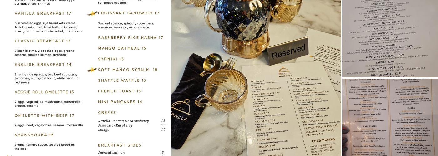 VANILLA CAFE Menu