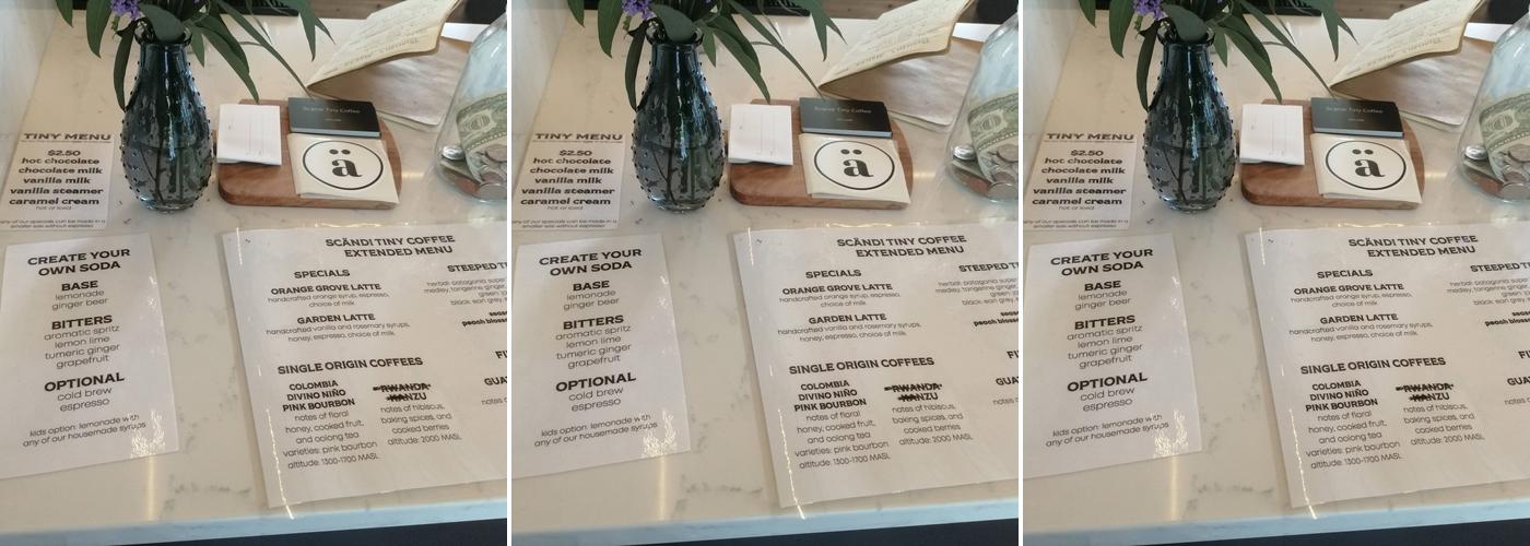 Scändi tiny coffee Menu