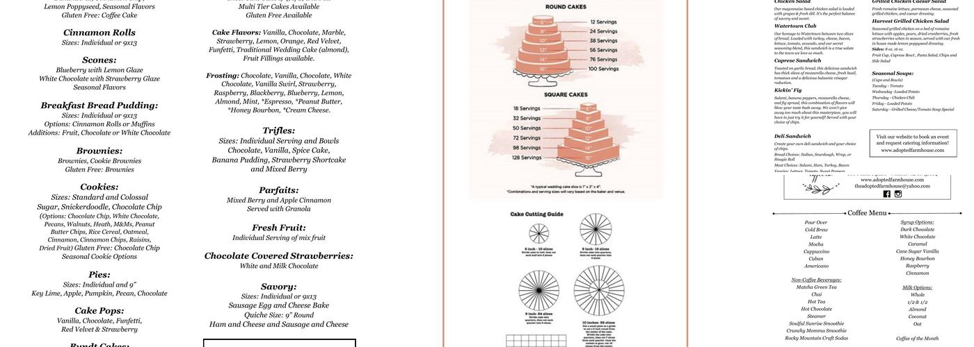 The Adopted Farmhouse Coffee Co. Menu