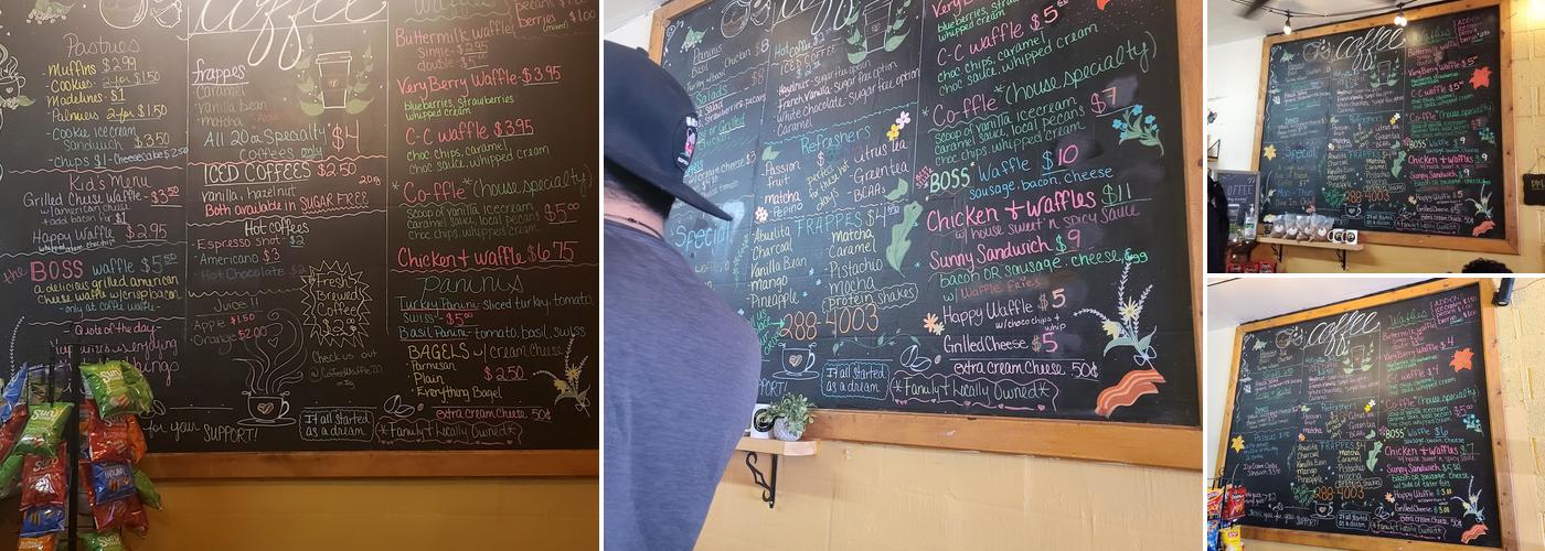 Coffee Waffle Menu