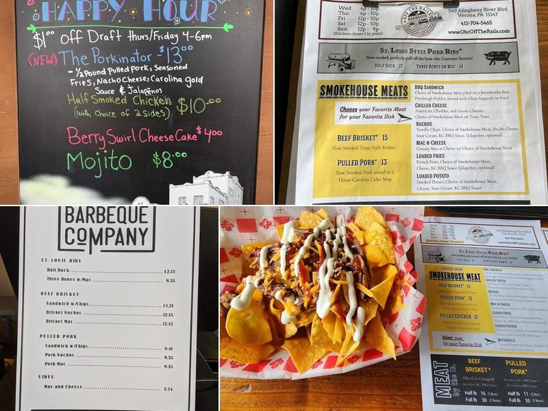 Off the Rails Barbeque and Drafthouse Menu