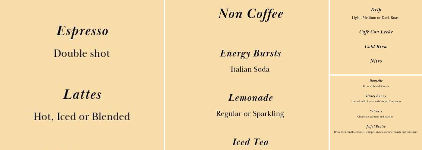 Lazy Heron Coffee House Menu