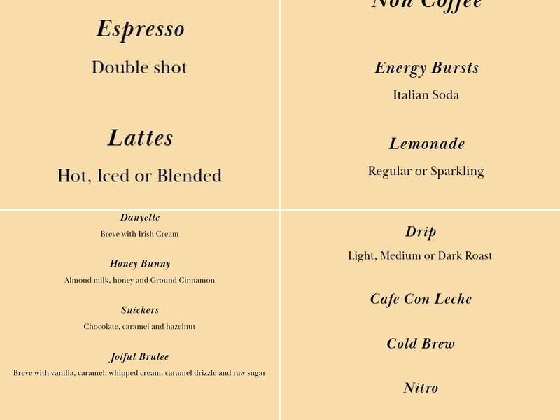 Lazy Heron Coffee House Menu