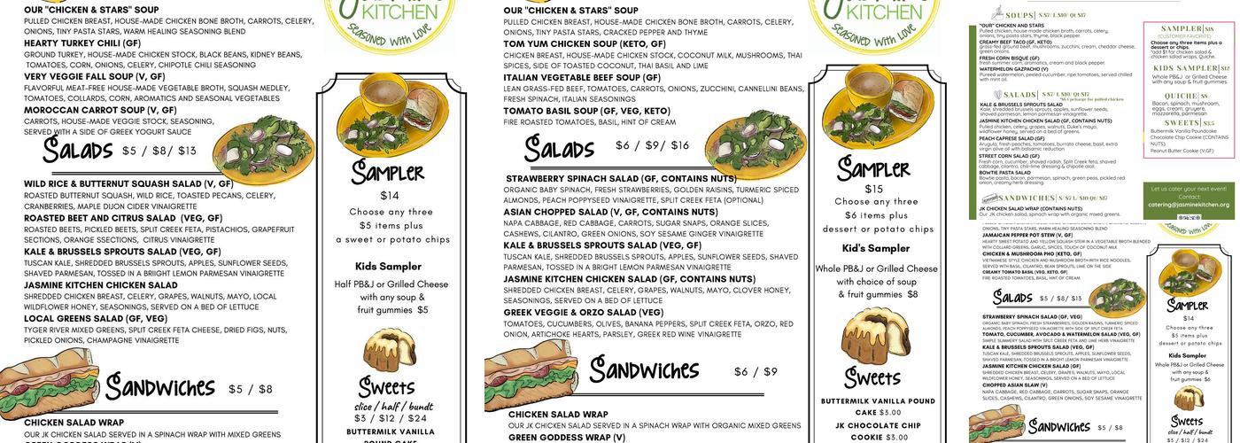 Jasmine Kitchen Menu