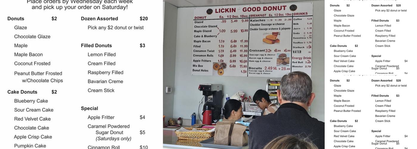 Lickin' Good Donuts Menu