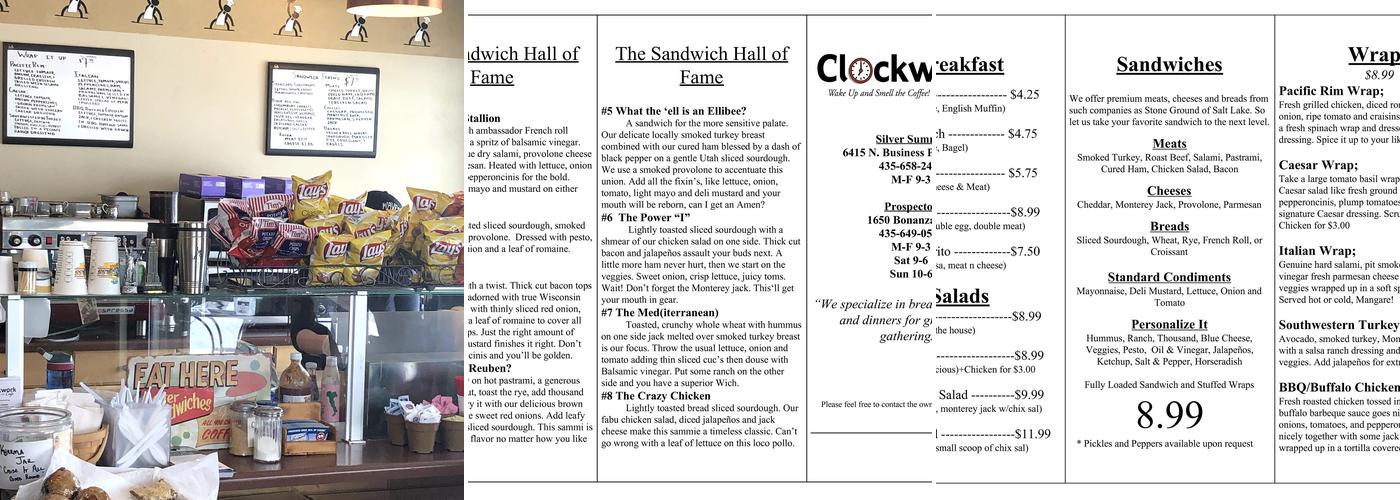 Clockwork Cafe - Silver Summit Menu