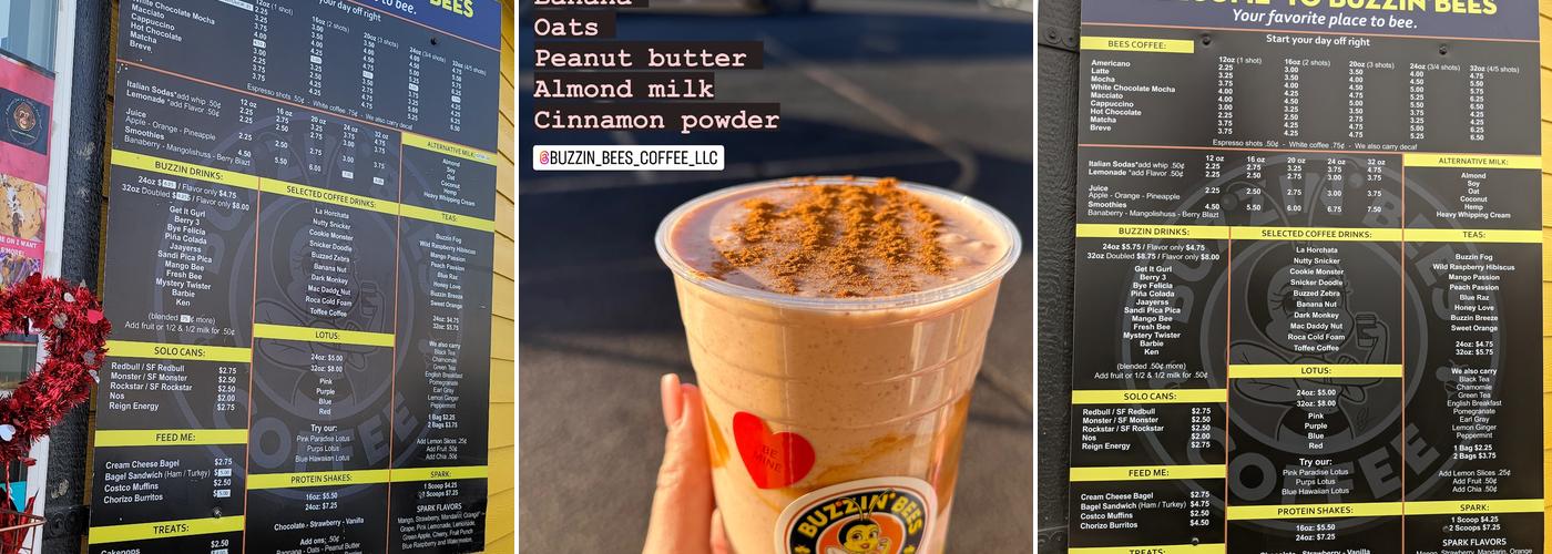 BuzzIn’ Bees Coffee LLC Menu