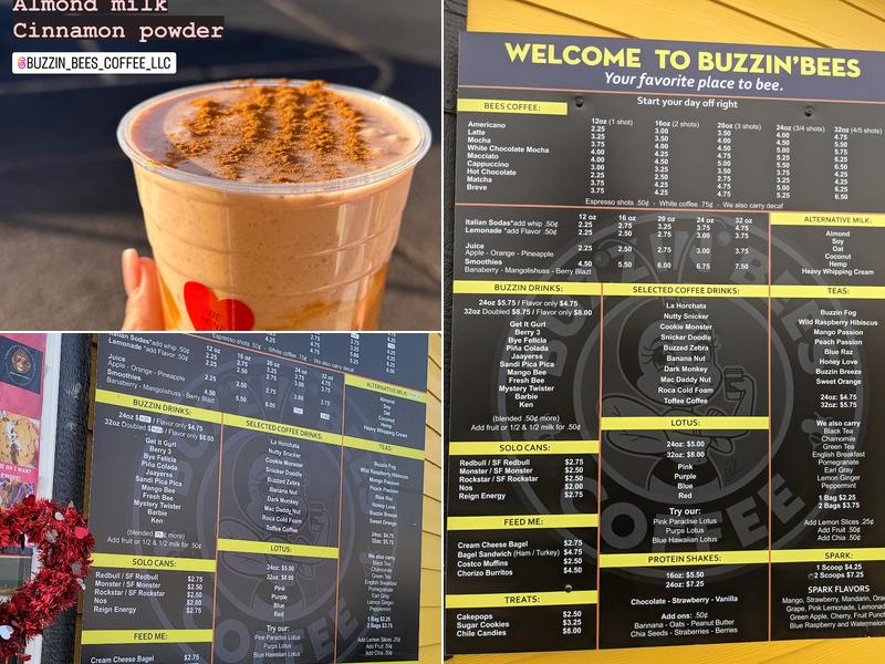 BuzzIn’ Bees Coffee LLC Menu