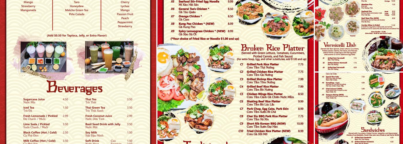 Pho Vi-Vi Menu