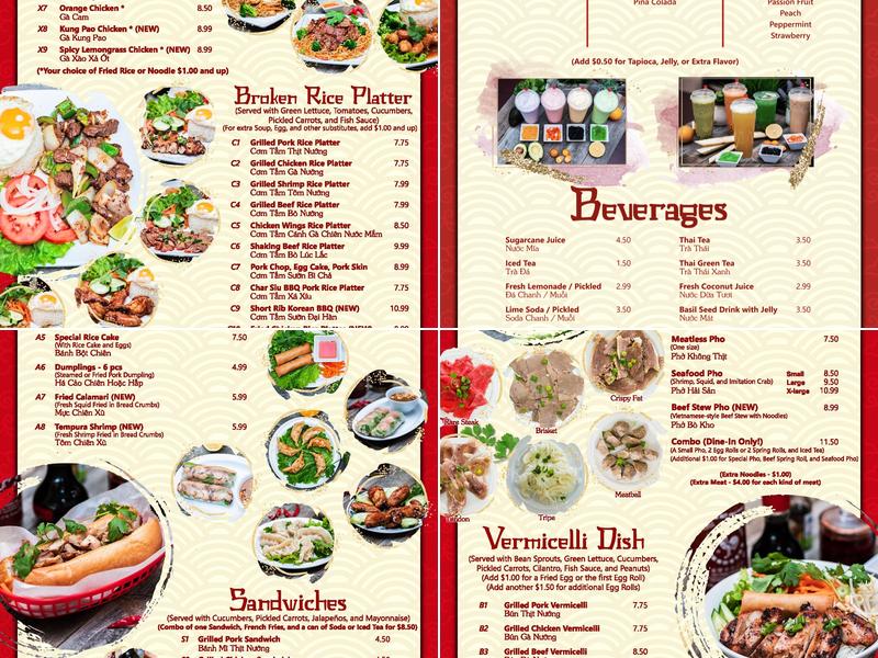 Pho Vi-Vi Menu
