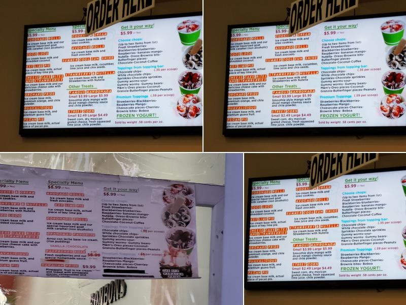 BonBons Rolled Ice Cream Menu