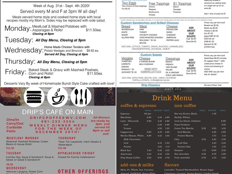 Drip's Cafe on Main Menu