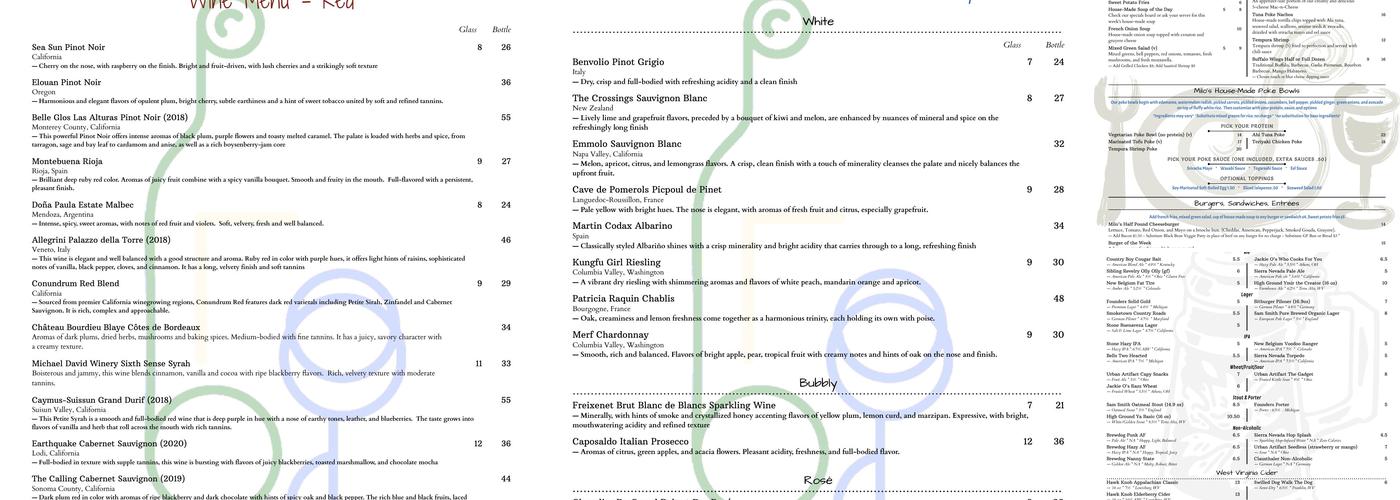 Milo's Cafe and Restaurant Menu