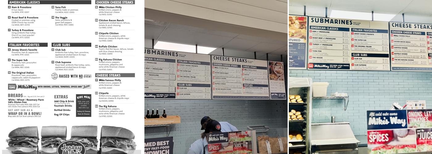 Jersey Mike's Subs Menu