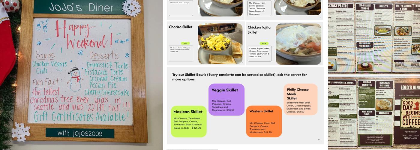 JOJO'S DINER Menu