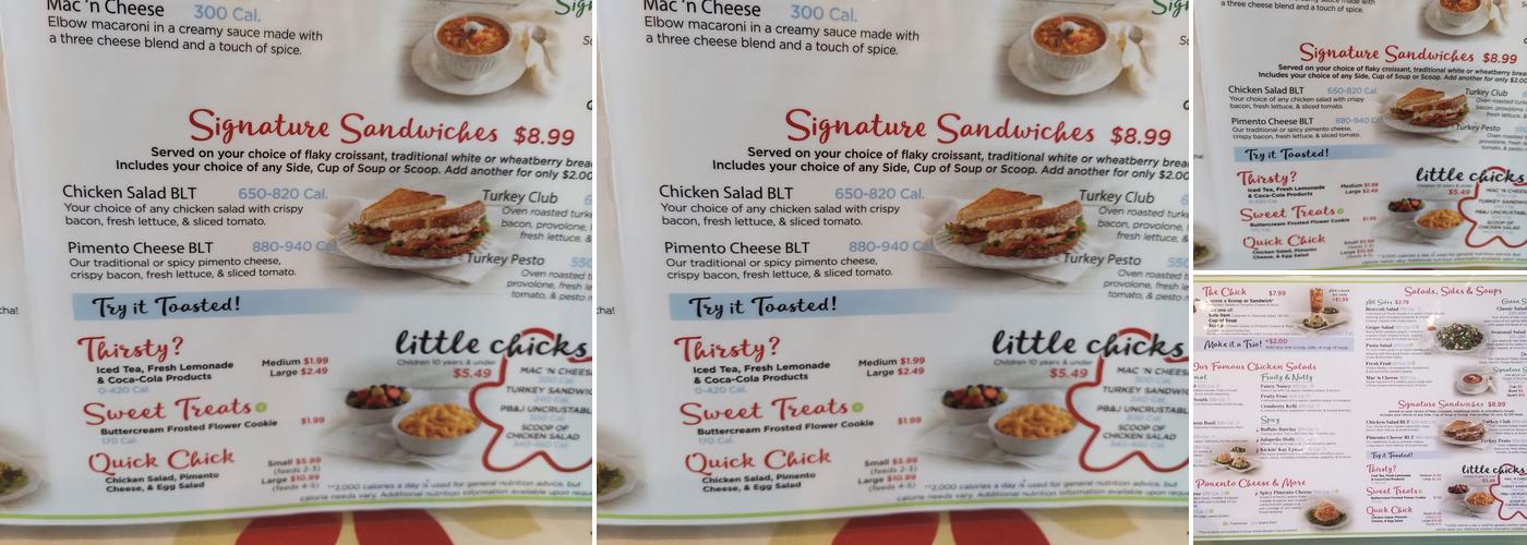 Chicken Salad Chick Menu