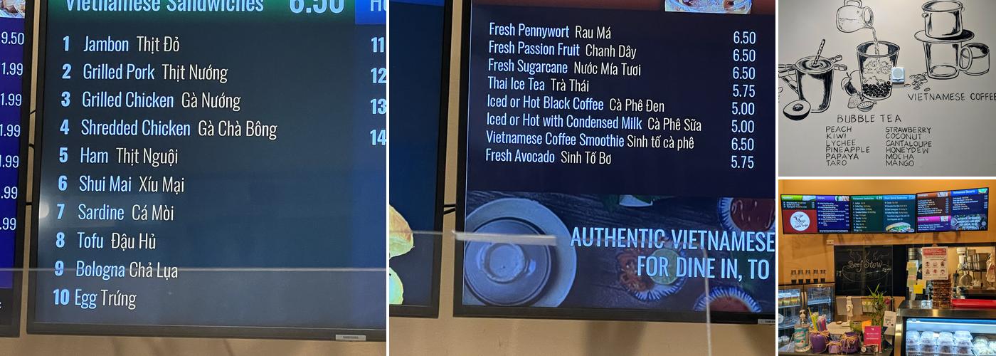 Taste Togo BanhMi Menu