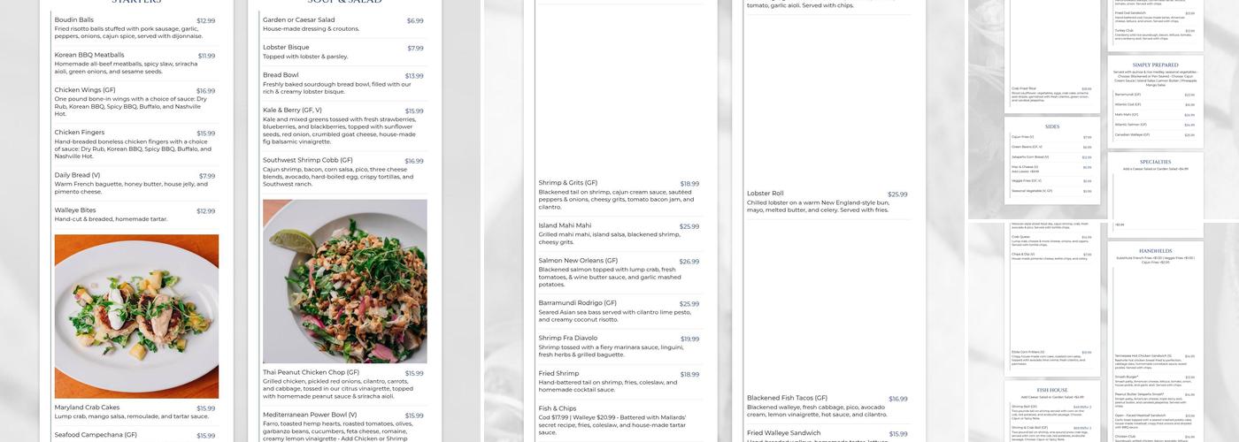 Mallards Restaurant Menu