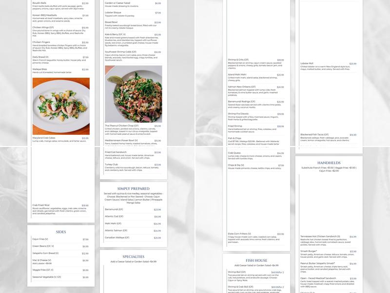 Mallards Restaurant Menu