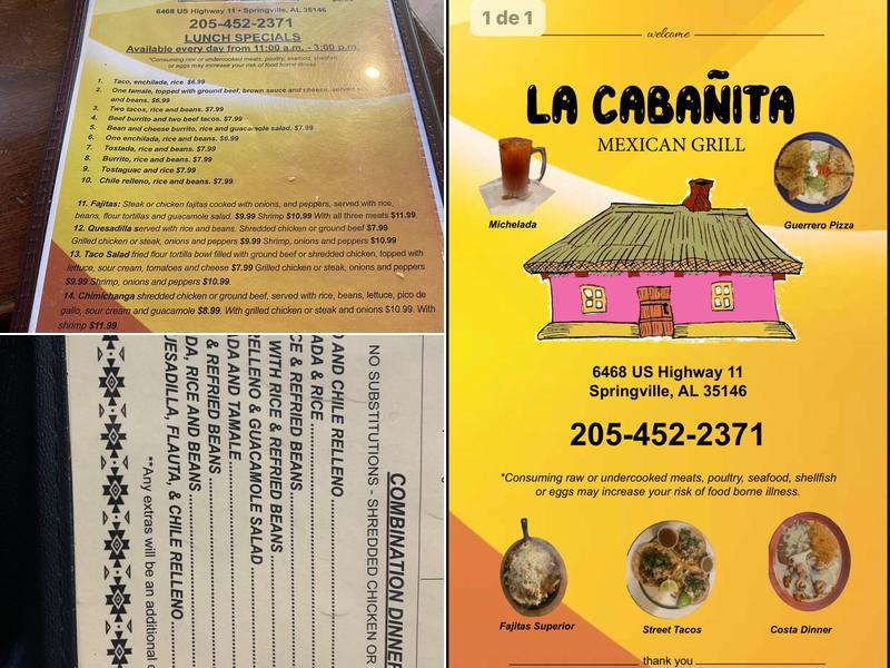 La Cabanita Menu