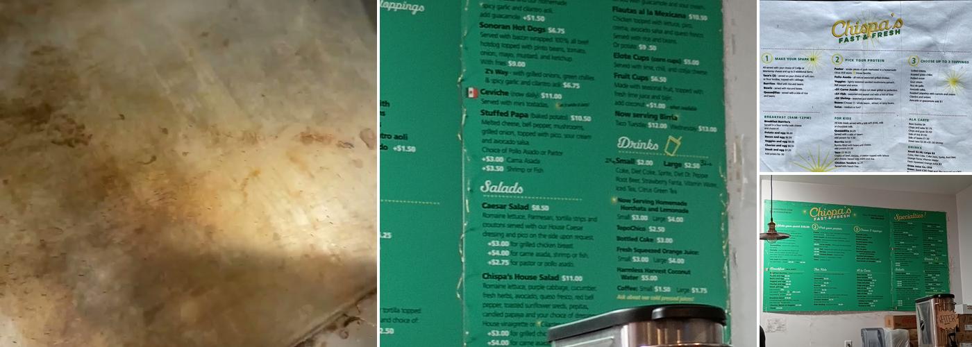Chispa's Fast & Fresh Menu