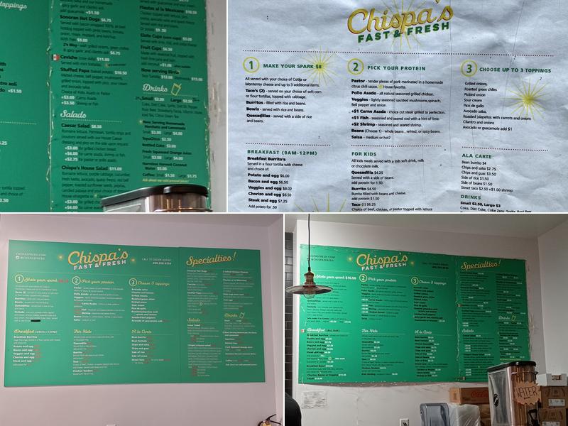 Chispa's Fast & Fresh Menu